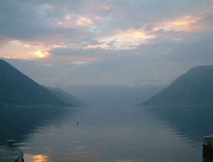 sunset kotor bay